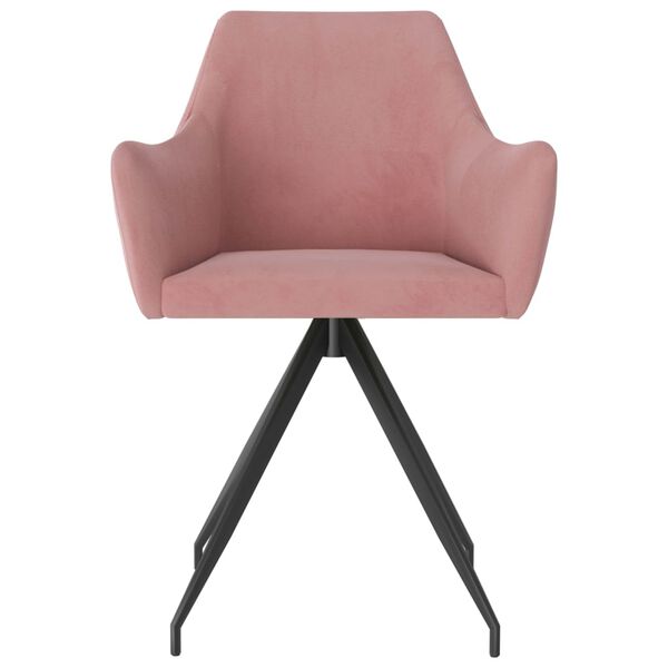 vidaXL 2 db rózsaszín bársony étkezőszék