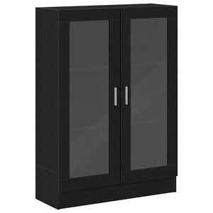 vidaXL fekete t&ouml;lgy sz&iacute;nű szerelt fa k&ouml;nyvszekr&eacute;ny 82,5x30,5x115 cm