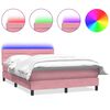 vidaXL r&oacute;zsasz&iacute;n b&aacute;rsony rug&oacute;s &eacute;s LED-es &aacute;gy matraccal 140x220 cm