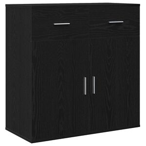 vidaXL Sz&eacute;f fi&oacute;kkal Fekete t&ouml;lgy 78 x 38 x 80 cm Faanyag