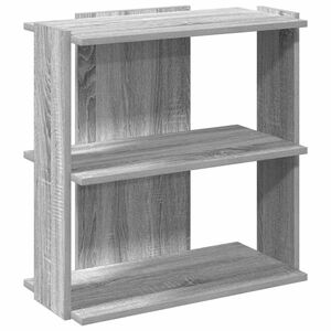 vidaXL 3 szintes sz&uuml;rke sonoma sz&iacute;nű szerelt fa k&ouml;nyvespolc 60x30x60cm