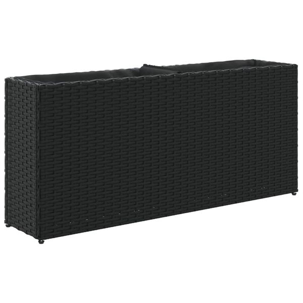 vidaXL fekete polyrattan kerti &uuml;ltetől&aacute;da 2 cser&eacute;ppel 90x20x40 cm