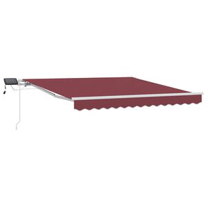 vidaXL burgundi v&ouml;r&ouml;s k&eacute;zzel kih&uacute;zhat&oacute; LED-es napellenző 300 x 250 cm