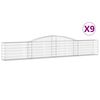 vidaXL 9 db &iacute;ves horganyzott vas gabion kos&aacute;r 400x30x60/80 cm