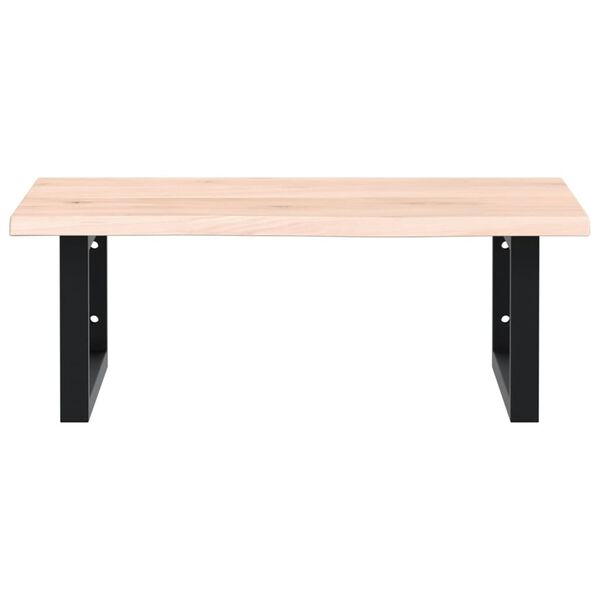 vidaXL acél és tömör tölgyfa falra szerelhető mosdópolc