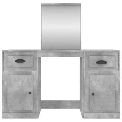 vidaXL betonszürke fésülködőasztal tükörrel 130 x 50 x 132,5 cm