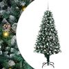 vidaXL Mű kar&aacute;csonyfa 300 LED-del Z&ouml;ld 180 cm PVC &eacute;s Ac&eacute;l &eacute;s Műanyag