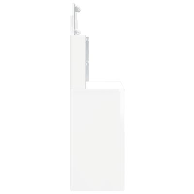 vidaXL magasfényű fehér fésülködőasztal LED-del 96x40x142 cm