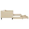 vidaXL krémszínű kihúzható szövet heverő fiókokkal 80 x 200 cm