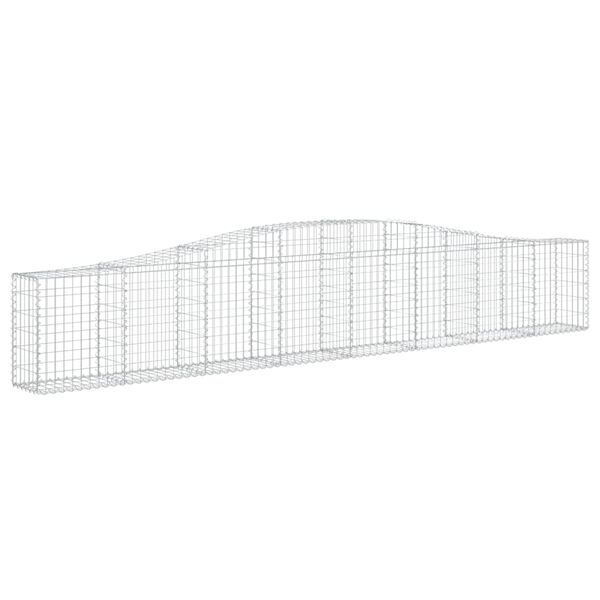 vidaXL 3 db íves horganyzott vas gabion kosár 400x30x60/80 cm
