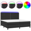 vidaXL feh&eacute;r műbőr rug&oacute;s &aacute;gy matraccal &eacute;s LED-del 200x200 cm