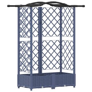 vidaXL Magas&iacute;tott &Aacute;gy Trellis-szel &eacute;s Tetővel Sz&uuml;rke 124 x 40 x 123 cm