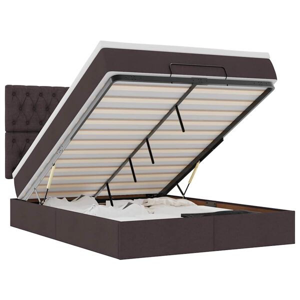 vidaXL Ottom&aacute;n &aacute;gykeret matraccal s&ouml;t&eacute;tbarna 140x200cm sz&ouml;vet