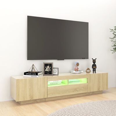 vidaXL sonoma-tölgy színű TV-szekrény LED-lámpákkal 180 x 35 x 40 cm
