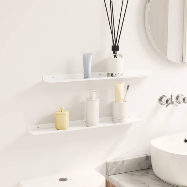 vidaXL Lebegő polc Falra szerelhető 2 pcs Feh&eacute;r 60 x 9 x 2,5 cm Ac&eacute;l