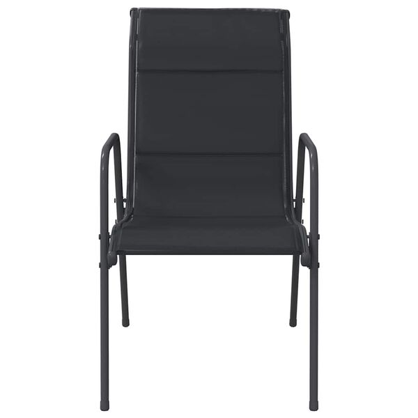 vidaXL 4 db fekete ac&eacute;l &eacute;s textil&eacute;n kerti sz&eacute;k