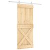 vidaXL Cs&uacute;sz&oacute; ajt&oacute; Term&eacute;szetes &eacute;s Feh&eacute;r 85 x 210 cm Szil&aacute;rd Fenyőfa