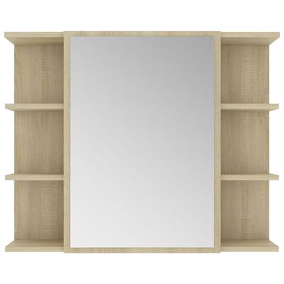 vidaXL sonoma-tölgy színű forgácslap fürdőszobai tükör 80x20,5x64 cm