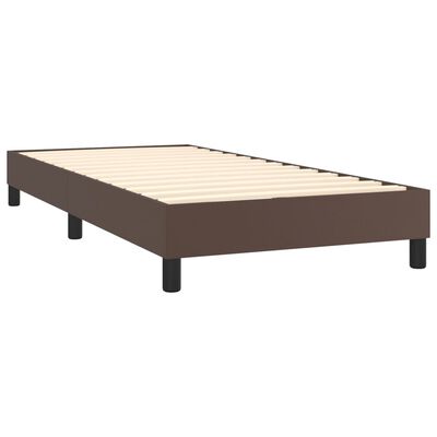 vidaXL barna műbőr rugós ágy matraccal 90 x 200 cm