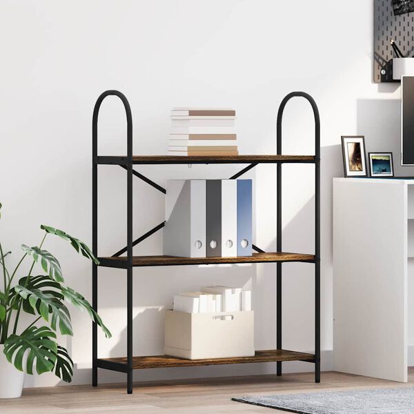 vidaXL K&ouml;nyvespolc F&uuml;st&ouml;lt t&ouml;lgy 80 x 30 x 109 cm Faanyag