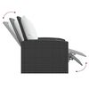 vidaXL fekete polyrattan dönthető kerti szék párnával