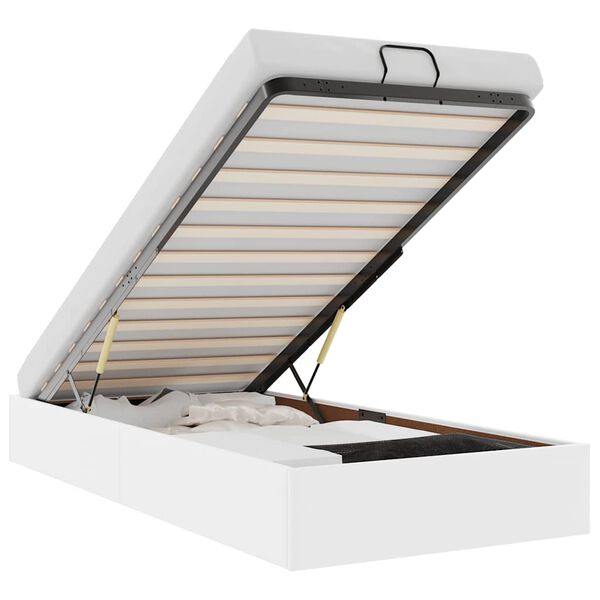 vidaXL Ottomán ágykeret matrac nélkül fehér 80x200 cm műbőr