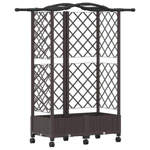 vidaXL Magas&iacute;tott &Aacute;gy Trellis-szel &eacute;s Tetővel Barna 124 x 40 x 129 cm