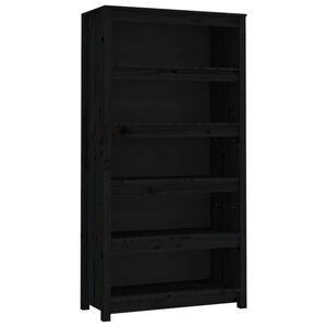 vidaXL fekete t&ouml;m&ouml;r fenyőfa k&ouml;nyvszekr&eacute;ny 80x35x154 cm