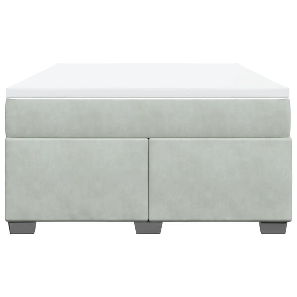 vidaXL világosszürke bársony rugós ágy matraccal 140x200 cm