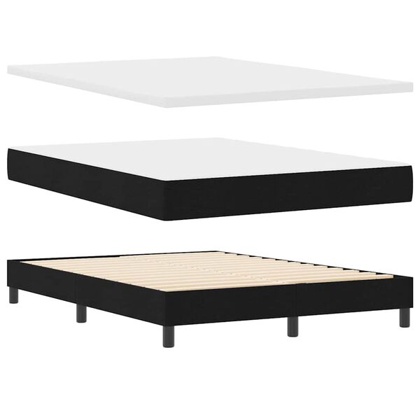vidaXL Boxspring &aacute;gy matraccal matracmal Fekete 140 x 190 cm sz&ouml;vet