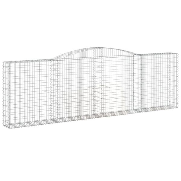 vidaXL 2 db íves horganyzott vas gabion kosár 400x30x120/140 cm