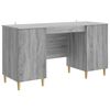 vidaXL Asztal polcokkal Sz&uuml;rke Sonoma 142,5 x 50 x 75 cm Szerelt Fa