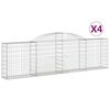 vidaXL 4 db &iacute;ves horganyzott vas gabion kos&aacute;r 300x30x80/100 cm