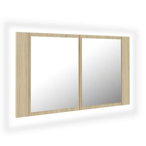 vidaXL t&ouml;lgysz&iacute;nű akril LED-es t&uuml;kr&ouml;s f&uuml;rdőszobaszekr&eacute;ny 80x12x45 cm