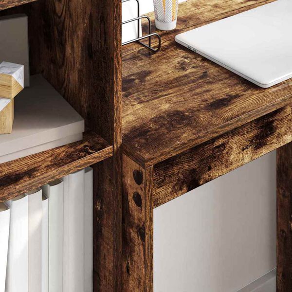 vidaXL Asztal fiókkal 2 pcs Füstölt tölgy