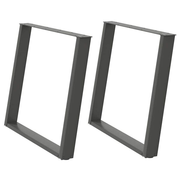 vidaXL 2 db antracitszürke, U alakú étkezőasztal láb 100 x (72-73) cm acél