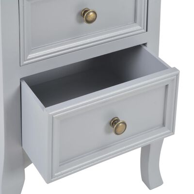 280039 vidaXL Bedside Cabinets 2 pcs Grey 35x30x49 cm MDF