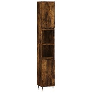 vidaXL f&uuml;st&ouml;s t&ouml;lgy sz&iacute;nű szerelt fa f&uuml;rdőszobaszekr&eacute;ny 30x30x190 cm