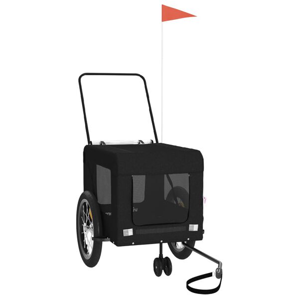 vidaXL fekete oxford sz&ouml;vet &eacute;s vas kis&aacute;llatsz&aacute;ll&iacute;t&oacute; ker&eacute;kp&aacute;r-ut&aacute;nfut&oacute;