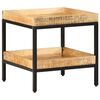 vidaXL Oldal asztal polcokkal Barna 45 x 45 x 45 cm T&ouml;m&ouml;r Mang&oacute;f&aacute;t