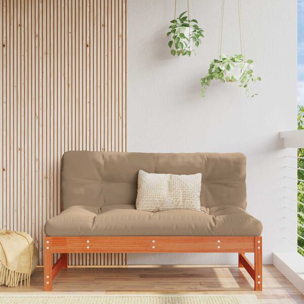 vidaXL Kerti K&ouml;z&eacute;pső Kanap&eacute; T&ouml;m&ouml;r fenyő Viaszbarna