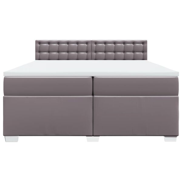 vidaXL sz&uuml;rke műbőr rug&oacute;s &aacute;gy matraccal 200 x 200 cm