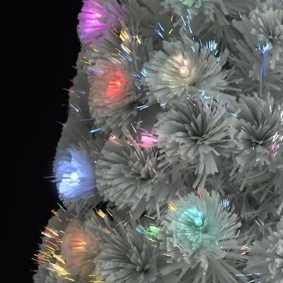 vidaXL fehér száloptikás műkarácsonyfa LED fénnyel 210 cm