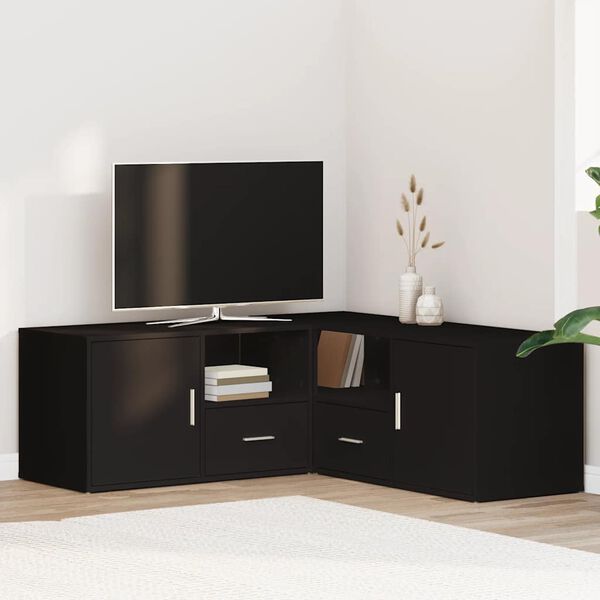 vidaXL fekete szerelt fa sarokszekr&eacute;ny 200x40x45 cm