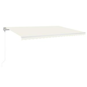 vidaXL kr&eacute;msz&iacute;nű automata sz&eacute;l&eacute;rz&eacute;kelős &eacute;s LED-es napellenző 500x350cm