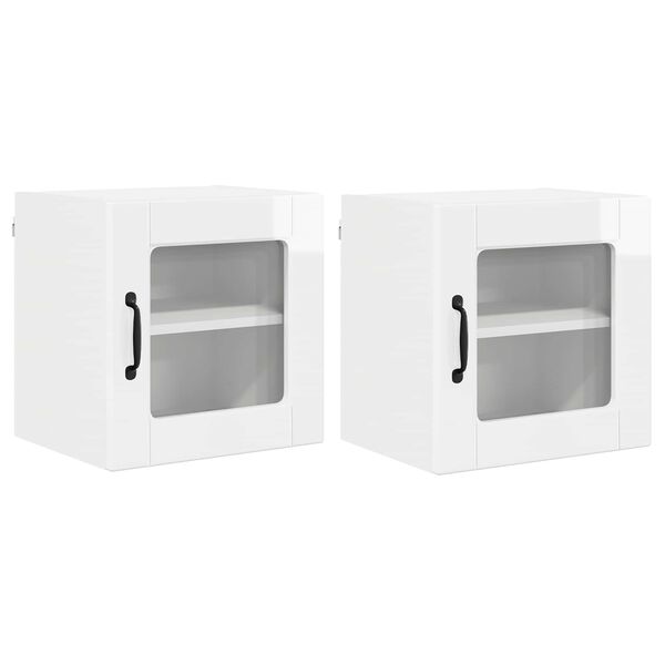 vidaXL Konyhaszekr&eacute;ny 2 pcs Magas F&eacute;nyű Feh&eacute;r 40 x 31 x 40 cm Faanyag