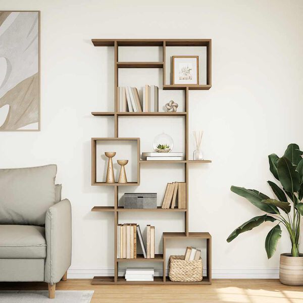 vidaXL kézműves tölgy színű szerelt fa könyvszekrény 92 x 29 x 188 cm