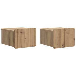 vidaXL Fali &eacute;jjeli szekr&eacute;ny 2 pcs K&eacute;zműves T&ouml;lgy 33 x 34,5 x 24 cm