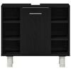 vidaXL F&uuml;rdőszoba b&uacute;tor szett 3 pcs Fekete 30 x 30 x 179,5 cm Faanyag