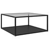 322896 vidaXL Coffee Table Transparent and Black 80x80x35 cm Tempered Glass